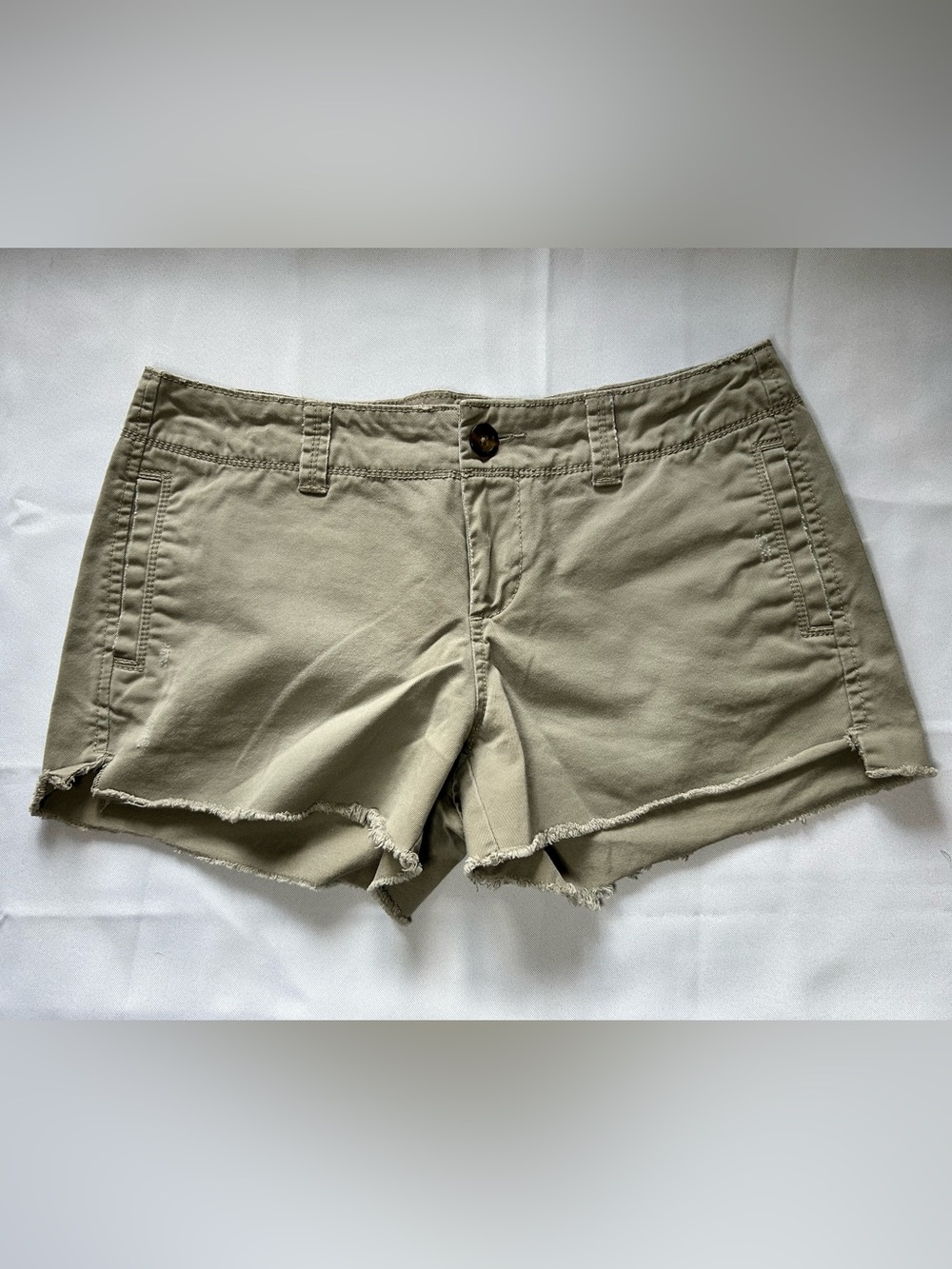 Old Navy Olive Green Frayed Hem Denim Shorts Women's Size 2